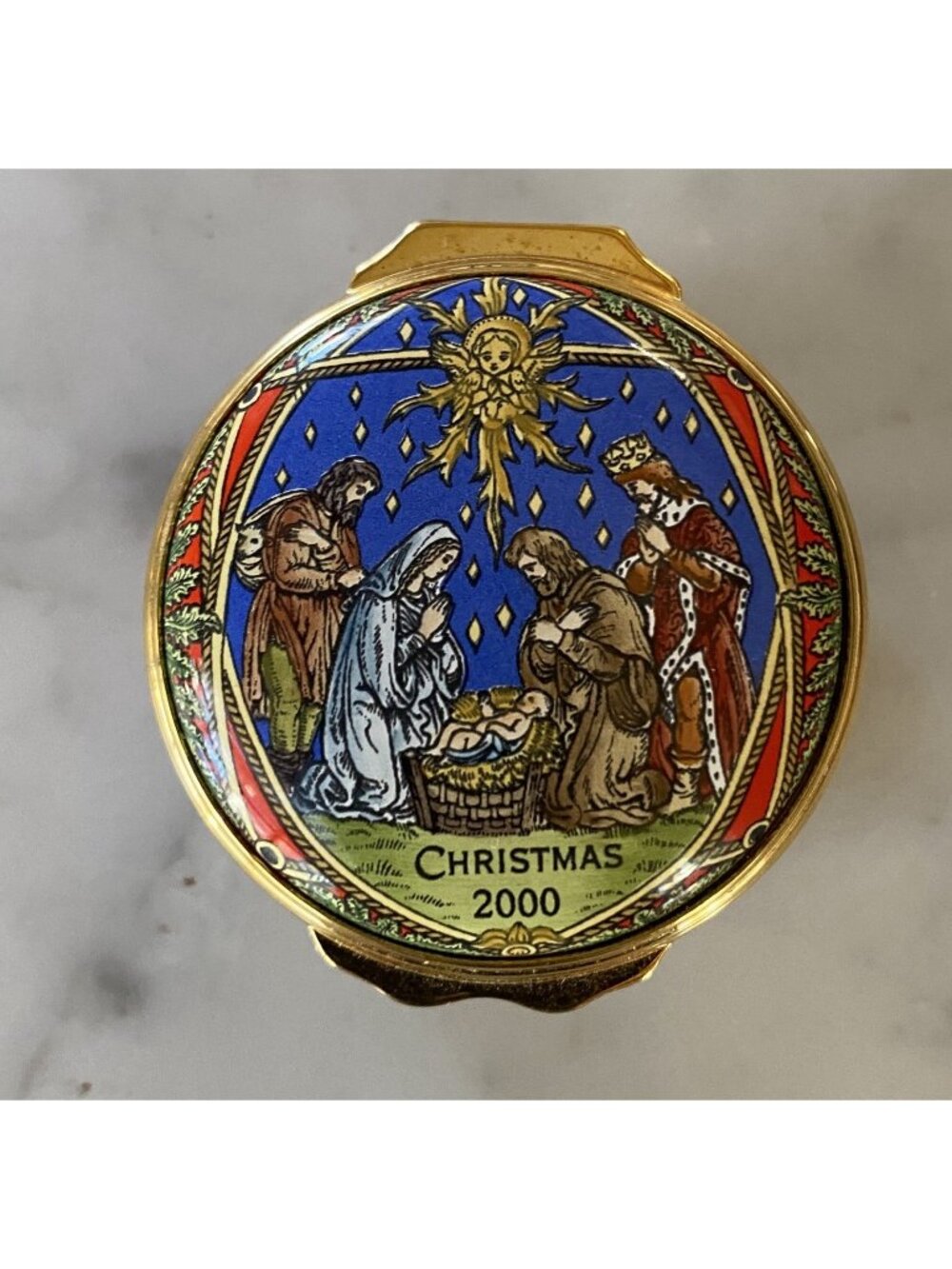 Halcyon Days English Enamels Christmas 2000 Trinket Box Jesus Wise Men